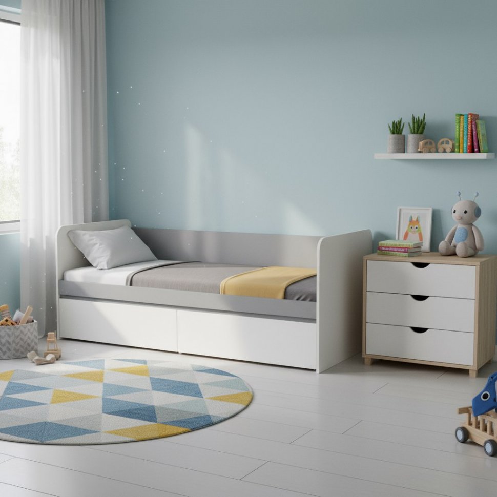 Торонто кровать 11.39 Белый/Серый