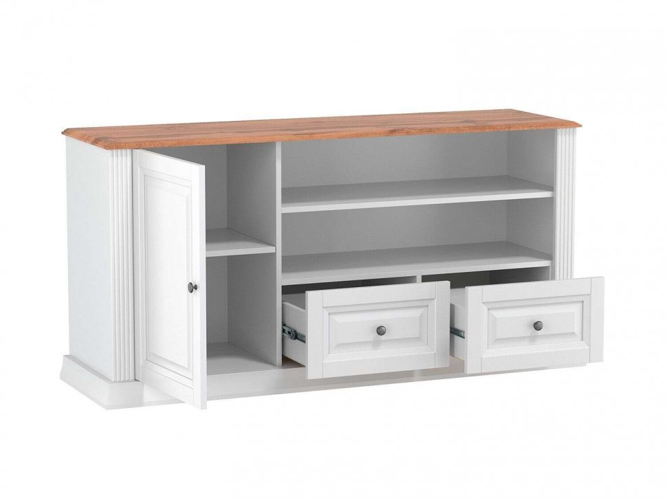 70.03 тумба под ТВ Атланта Белый/Дуб Вотан