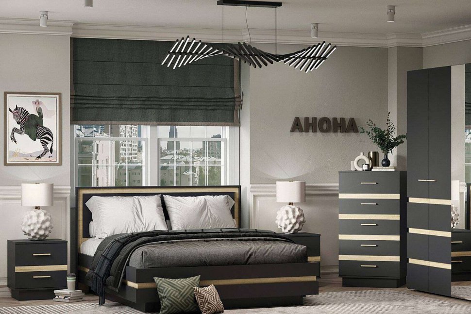 Тумба прикроватная Анона (Глазов) Антрацит