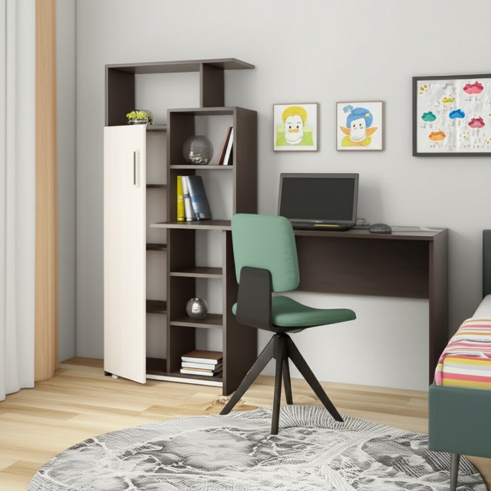 Компьютерный стол Квартет-7 (Венге/дуб молочный) ТЭКС