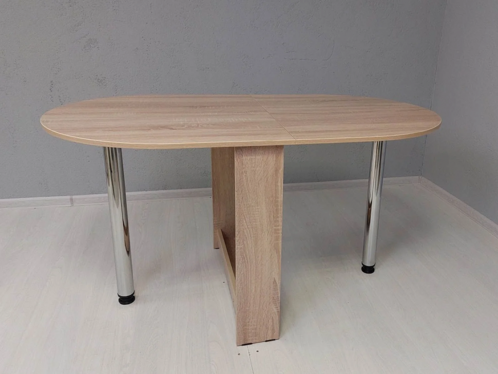 Стол раскладной овальный Хром / Дуб Сонома