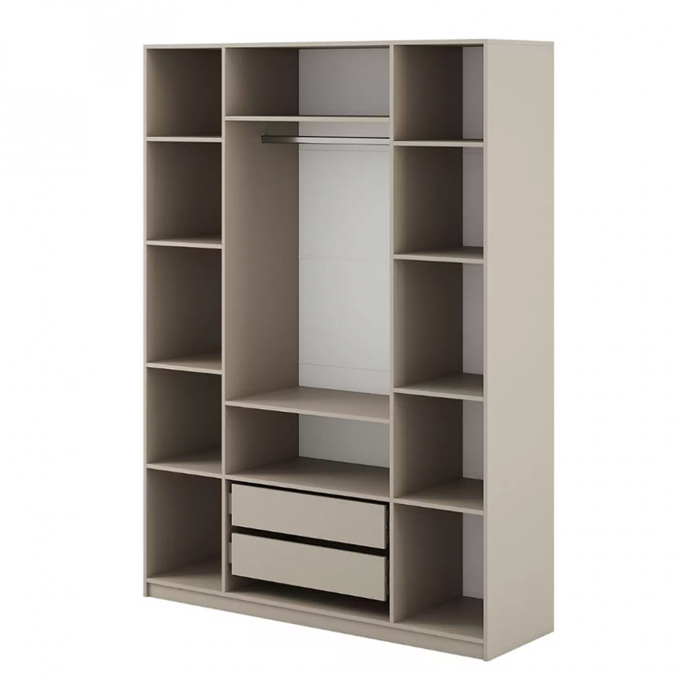 Шкаф распашной с наполнением (11 полок + 2 ящика + штанга) ШК 5 (1600), Меланж