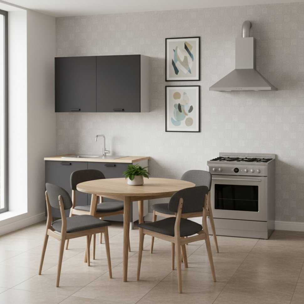 Кухня Аленушка 1,2м Лаванда Сталь,скоба черный,сонома