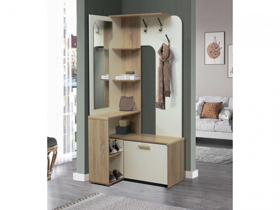 Вешалка напольная Антре Дуб сонома / Белый