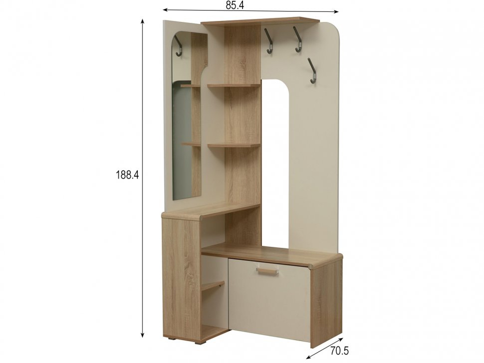 Вешалка напольная Антре Дуб сонома / Белый