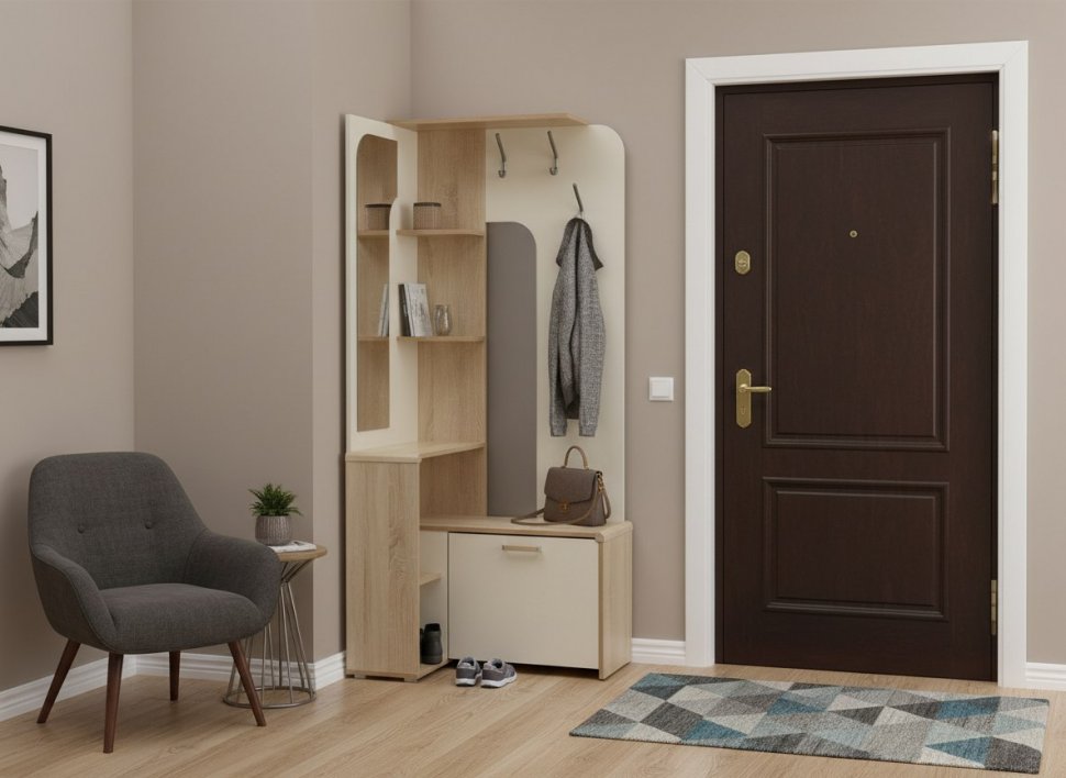 Вешалка напольная Антре Дуб сонома / Белый