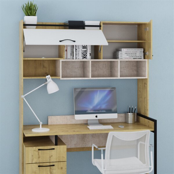 Стеллаж над столом Дублин Стоун МСТ Модуль 7