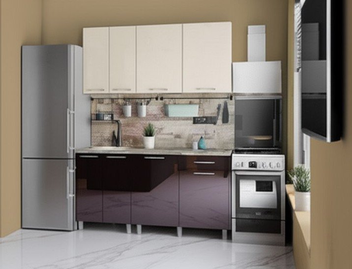 Кухня Танго 1,6 м, Ваниль, Горький шоколад