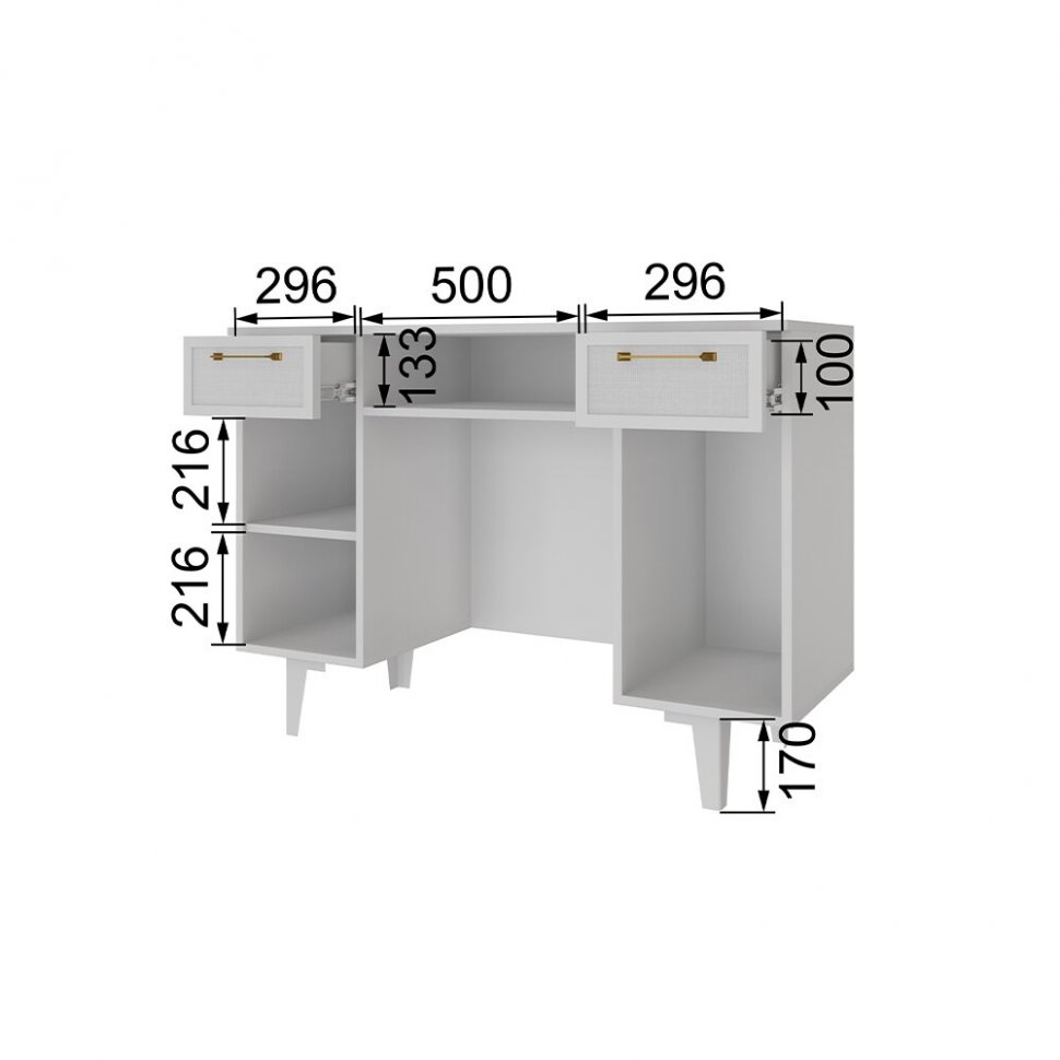 Стол косметический Толедо ТС-20, Белый