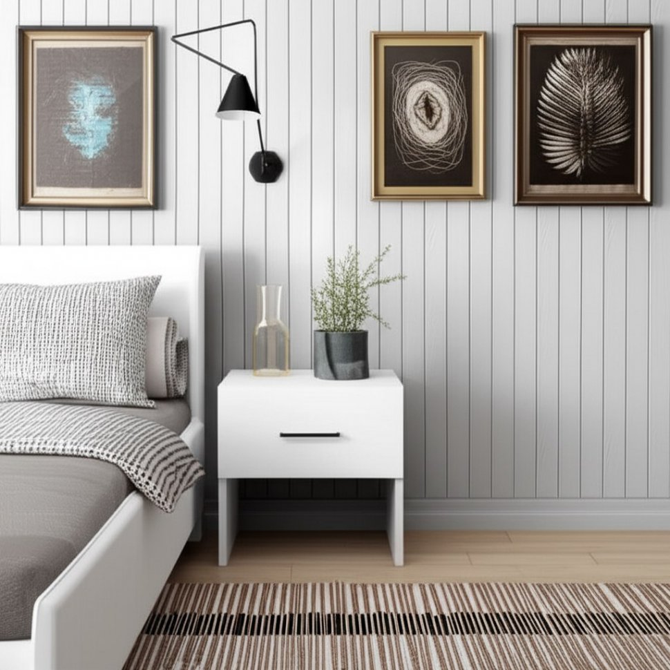 Тумба прикроватная VICTOR (Горизонт) Белый