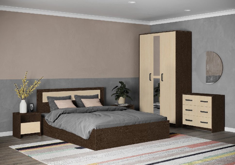 Кровать 160х200 Соня СК-1.6 (Венге / Дуб молочный)