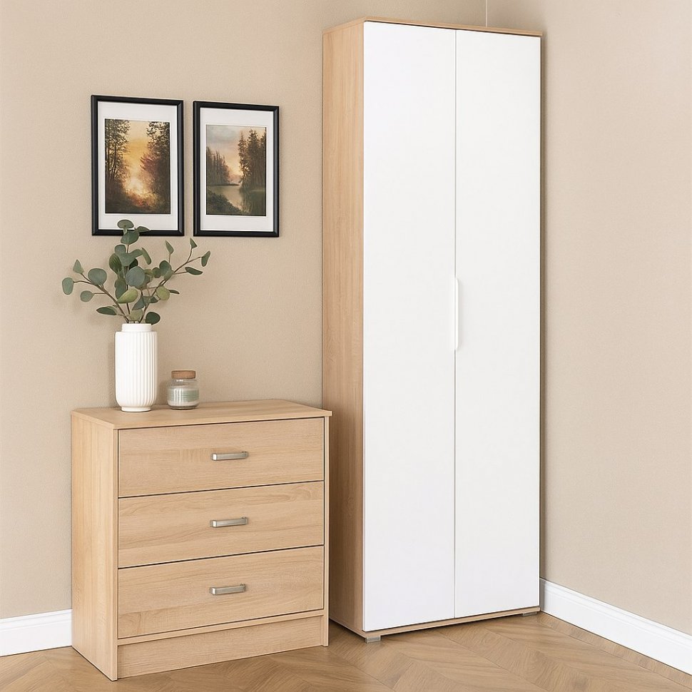 Куба Шкаф для одежды 13.136 дуб сонома/белый