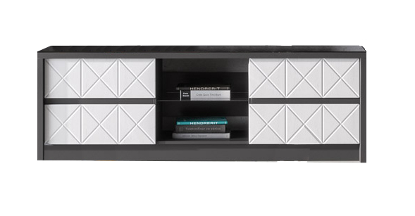 Тумба для ТВ 4Я Монако КМК 0673.29 (Графит/Белый глянец)