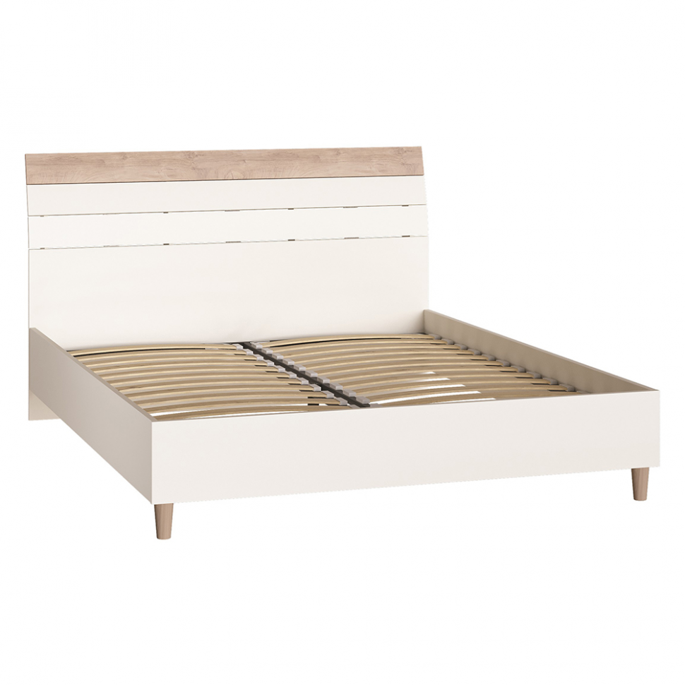 Муссон кровать 11.41 Дуб Эндгрейн/Белый