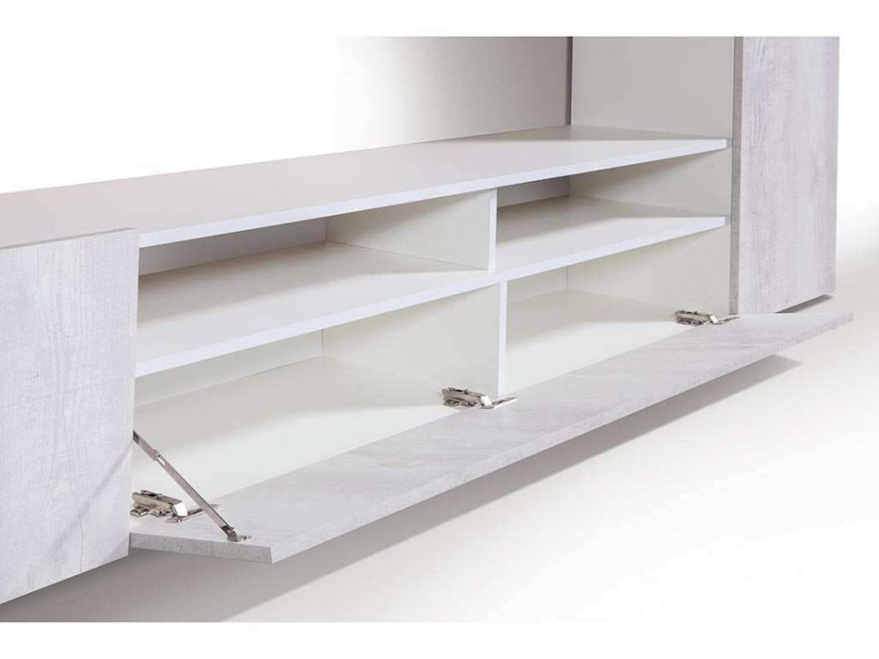 Стенка Прага-3 белый/белый глянец