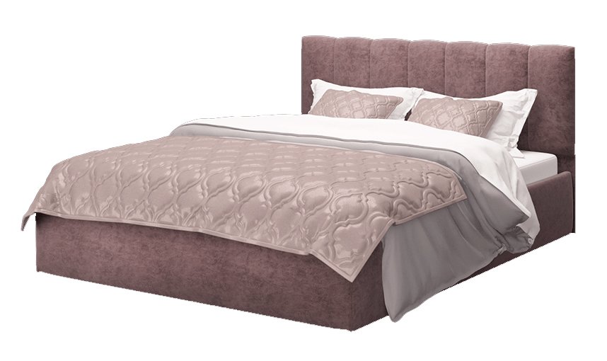 Кровать 140х200 с подъемным механизмом Элен MLK (Серо-фиолетовый Велюр)