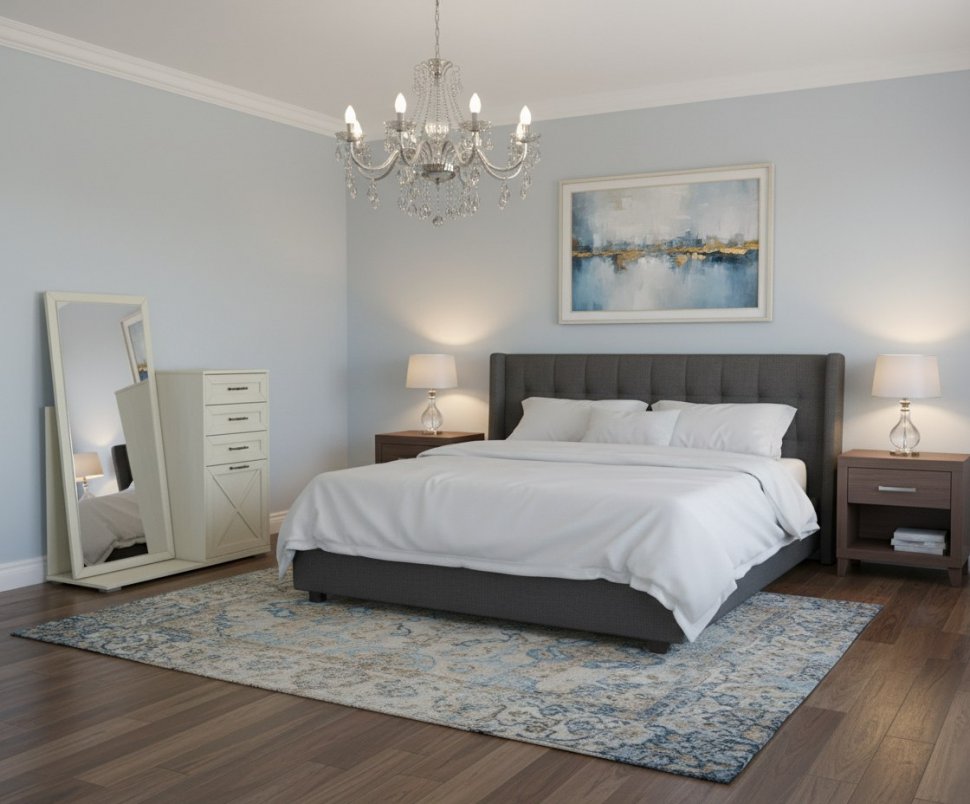 Бэль Комод с зеркалом Слоновая кость