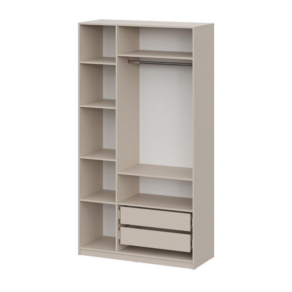 Шкаф распашной с наполнением (7 полок + 2 ящика + штанга) ШК 5 (1200), Меланж