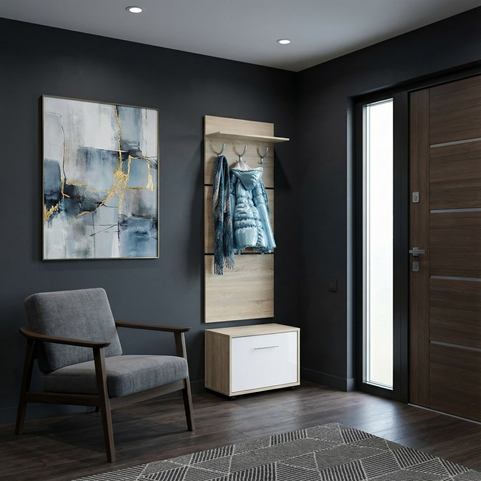 Прихожая ТП-1 + ВШ-5 Дуб Сонома/Белый