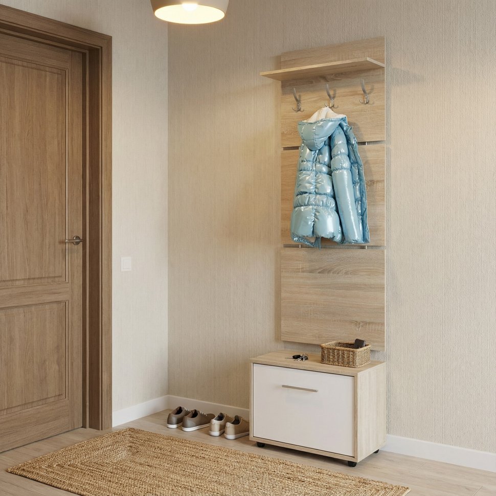 Прихожая ТП-1 + ВШ-5 Дуб Сонома/Белый