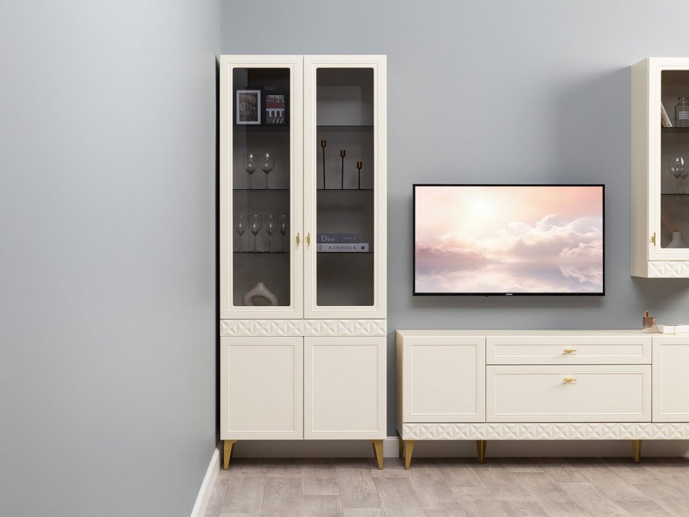 Марион шкаф-витрина 16.397.02 Слоновая кость