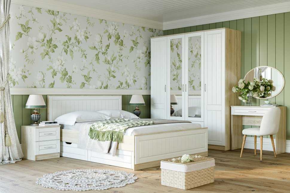 НМ 040.37 Тумба прикроватная Оливия Дуб Сонома/белое дерево