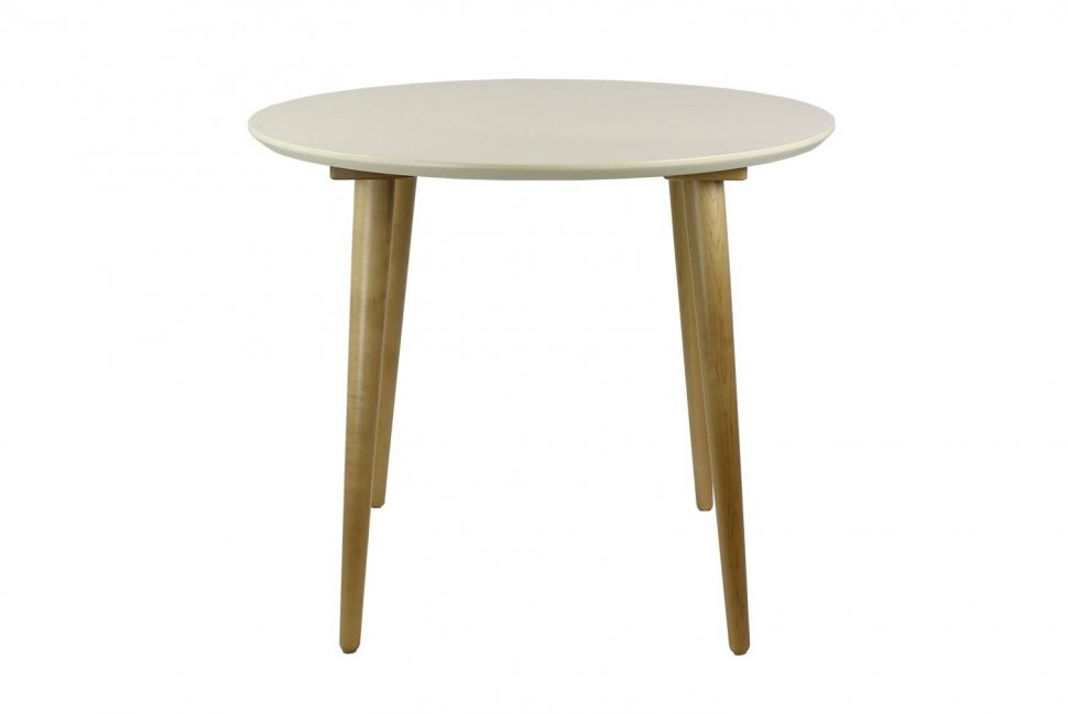 Стол обеденный круглый Ронда Мини 100, натуральный/слоновая кость