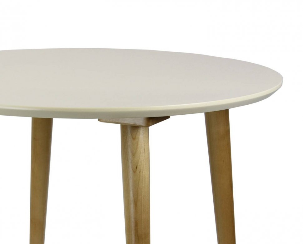 Стол обеденный круглый Ронда Мини 100, натуральный/слоновая кость
