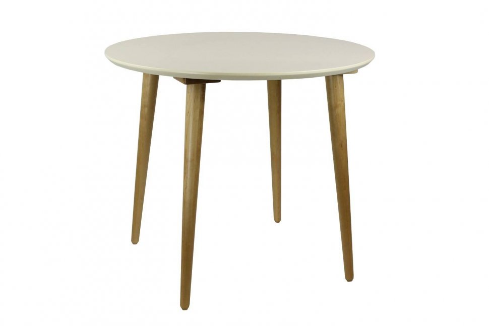 Стол обеденный круглый Ронда Мини 100, натуральный/слоновая кость