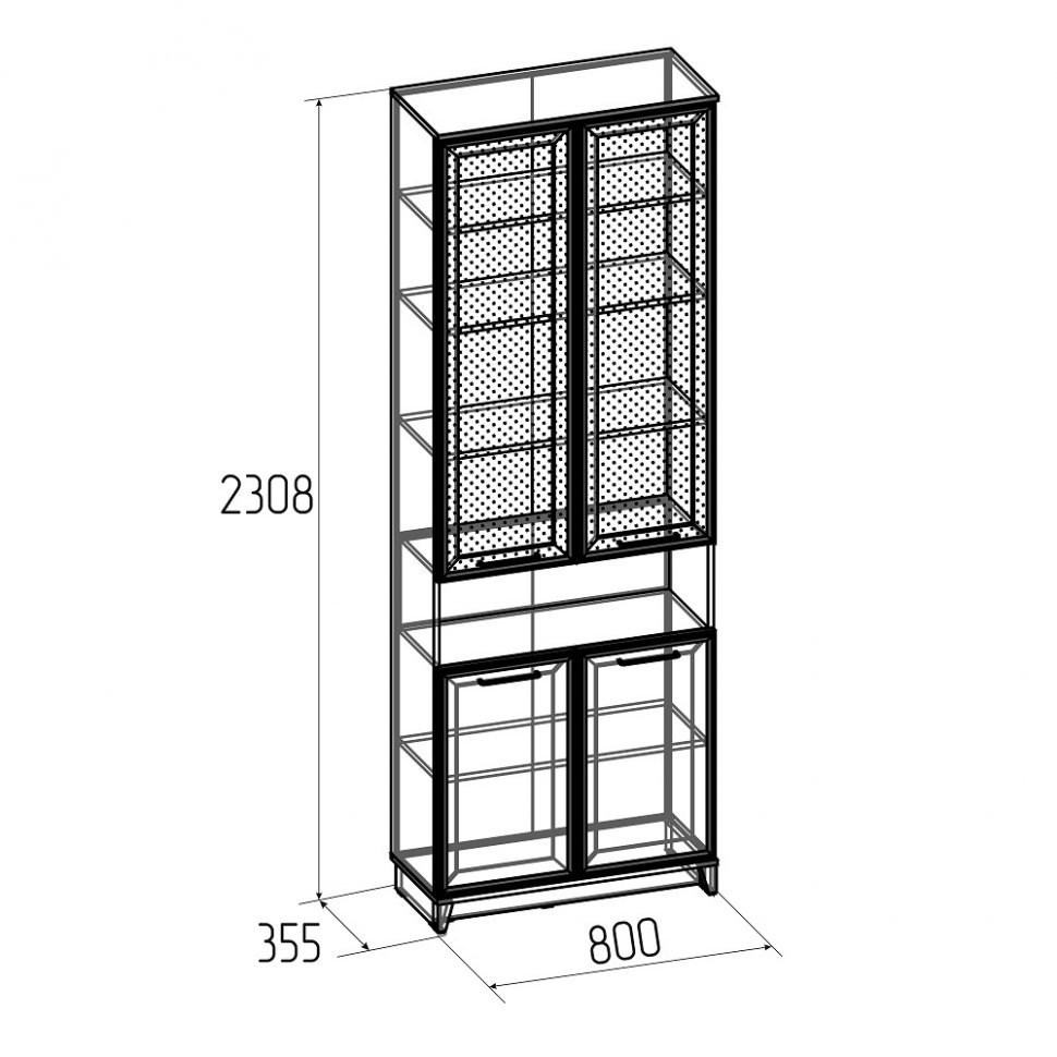 Шкаф для книг Аурелио 7 (Глазов) Белый