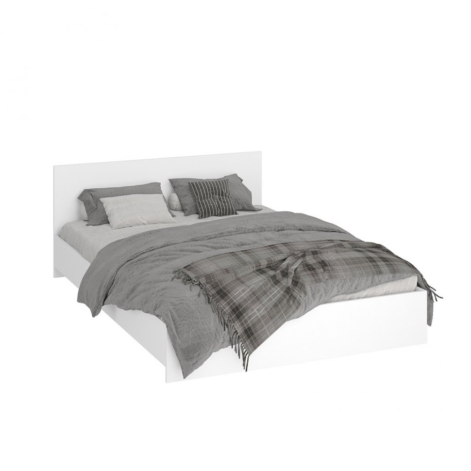 Кровать 140х200 Ронда КР-140 с основанием ЛДСП Белый