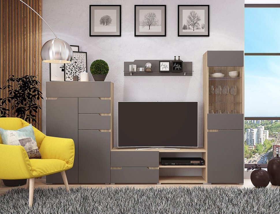 Гостиная Анталия-1 (Горизонт) Графит