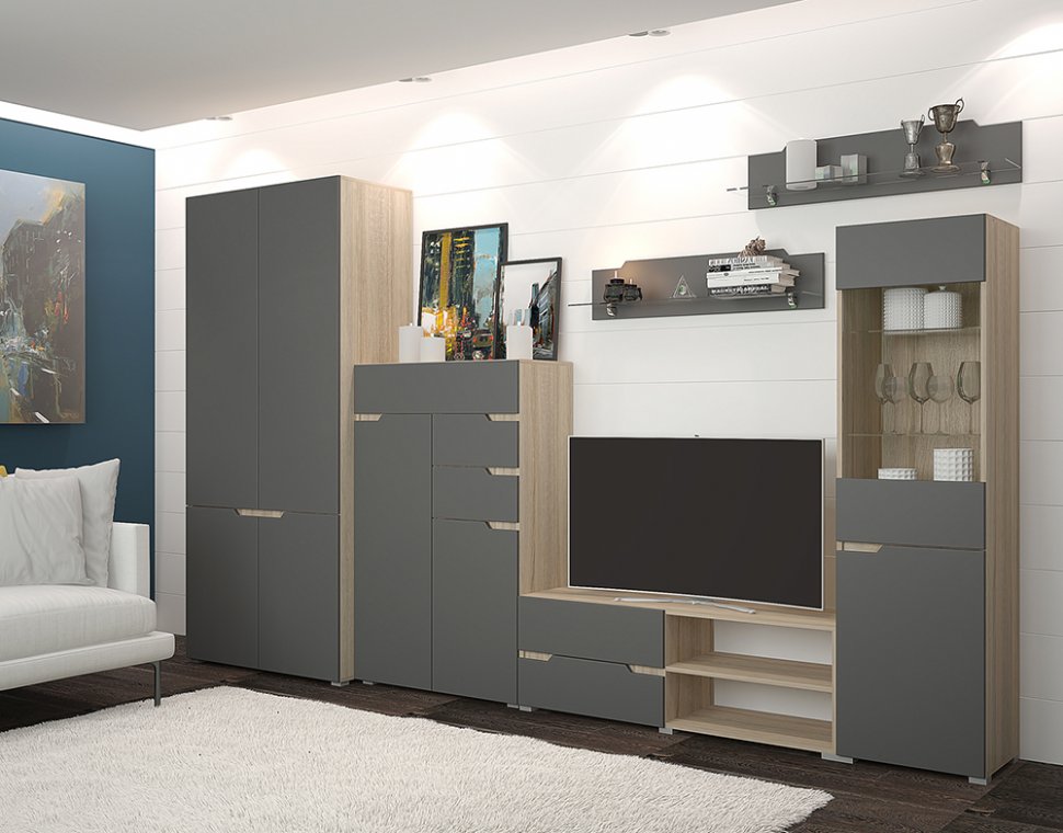 Гостиная Анталия-1 (Горизонт) Графит