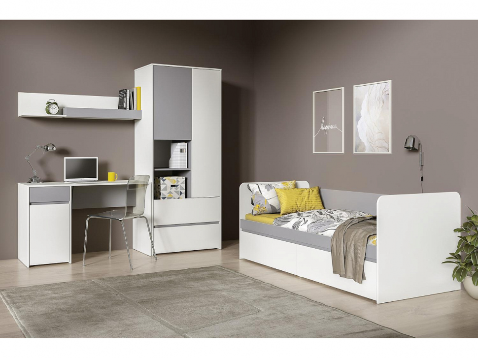 Торонто шкаф для одежды 13.333 Белый/Серый