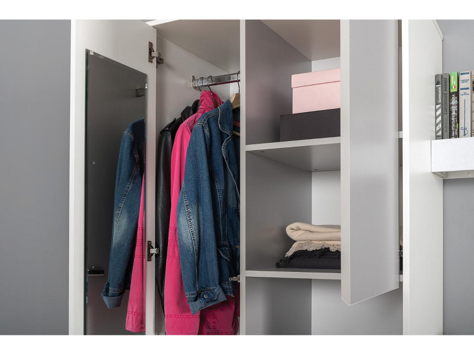 Торонто шкаф для одежды 13.333 Белый/Серый