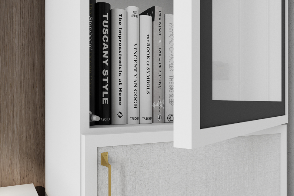 Пенал-витрина Толедо ТШ-1, Белый