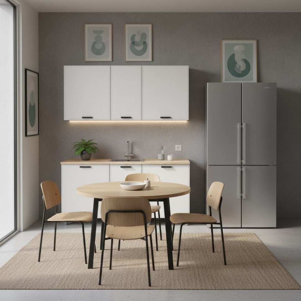 Кухня Аленушка 1,6м в.3 Магнолия Молочный,скоба черный,сонома