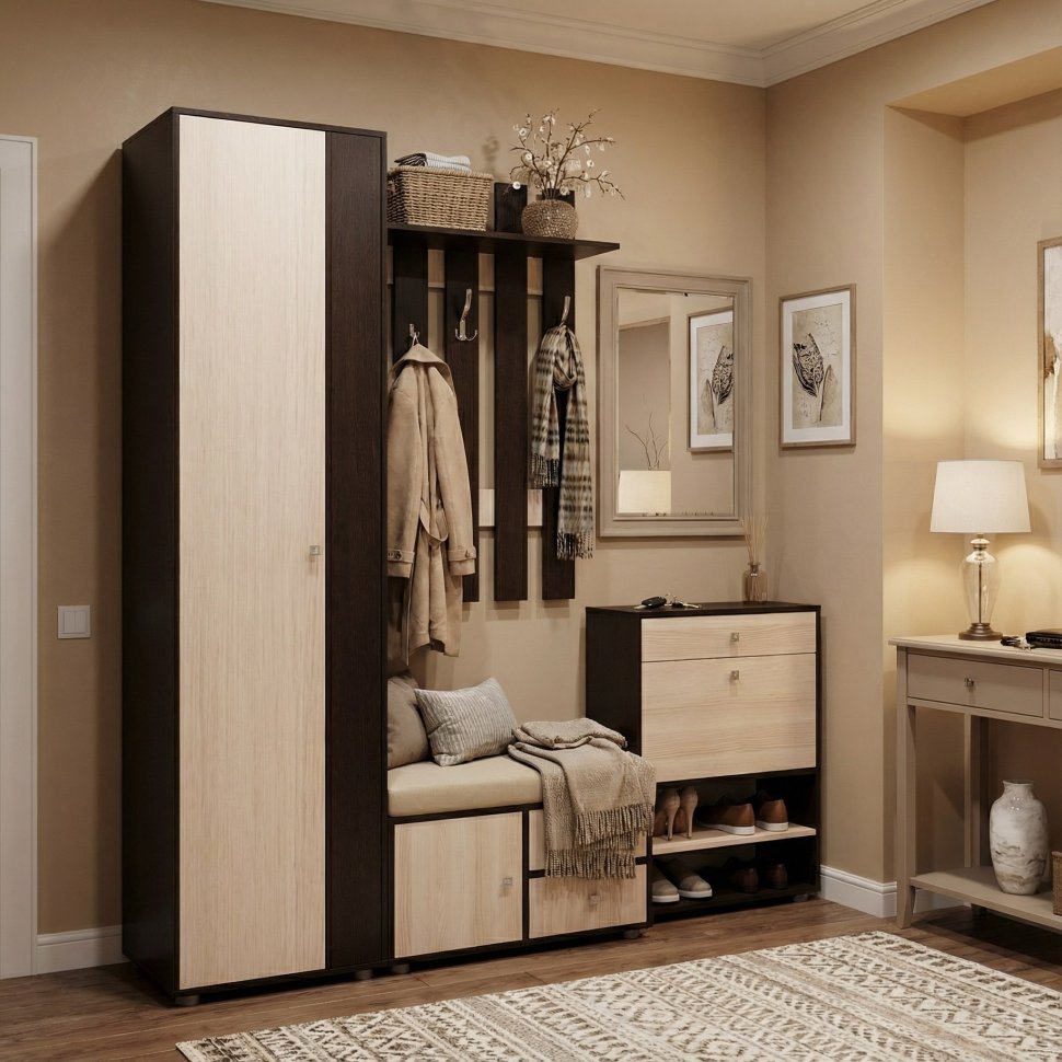 Прихожая Мини-Лайт компл. 6 венге/ясень шимо светлый