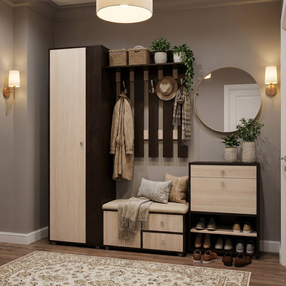 Прихожая Мини-Лайт компл. 6 венге/ясень шимо светлый