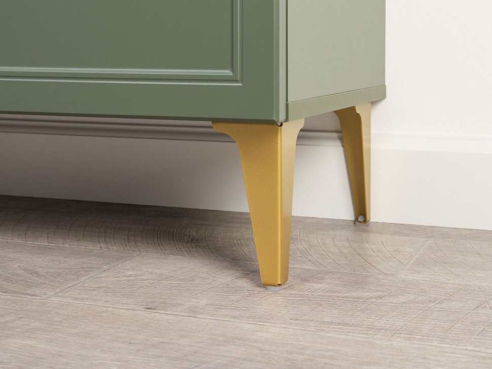 Марион шкаф-витрина 16.397.02 Дымчатый зеленый / Олива шагрень