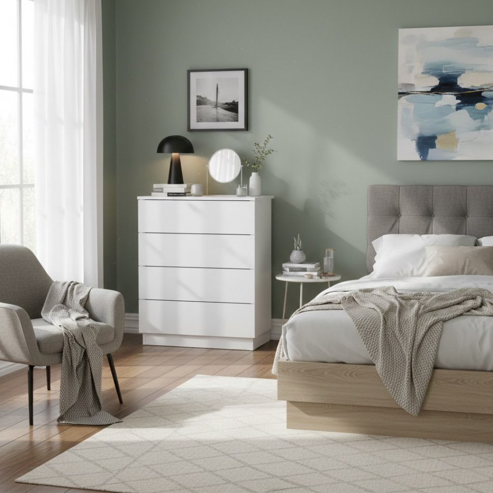 КМ 1 комод Белый текстурный