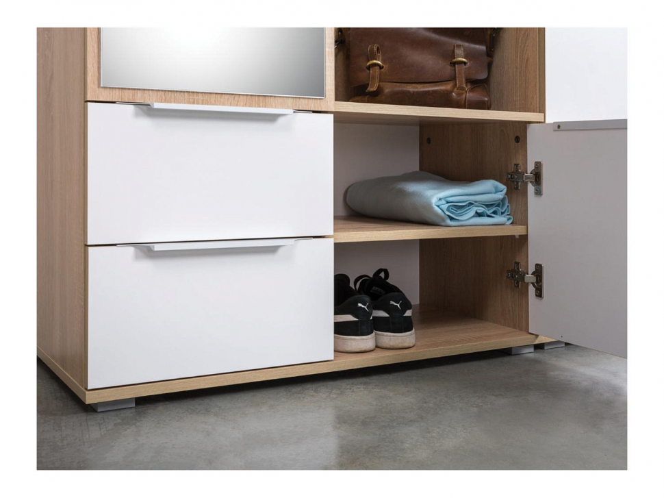 Куба Шкаф комбинированный 10.14 дуб сонома/белый