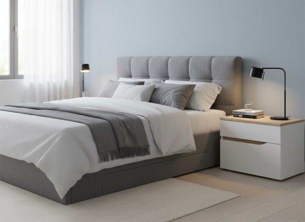 Муссон Тумба прикроватная 16.03 белый/дуб эндгрейн