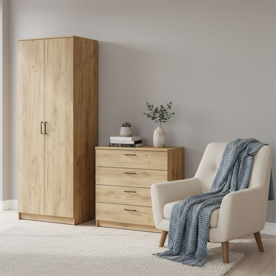 Шкаф распашной ШК 2, Дуб золотой