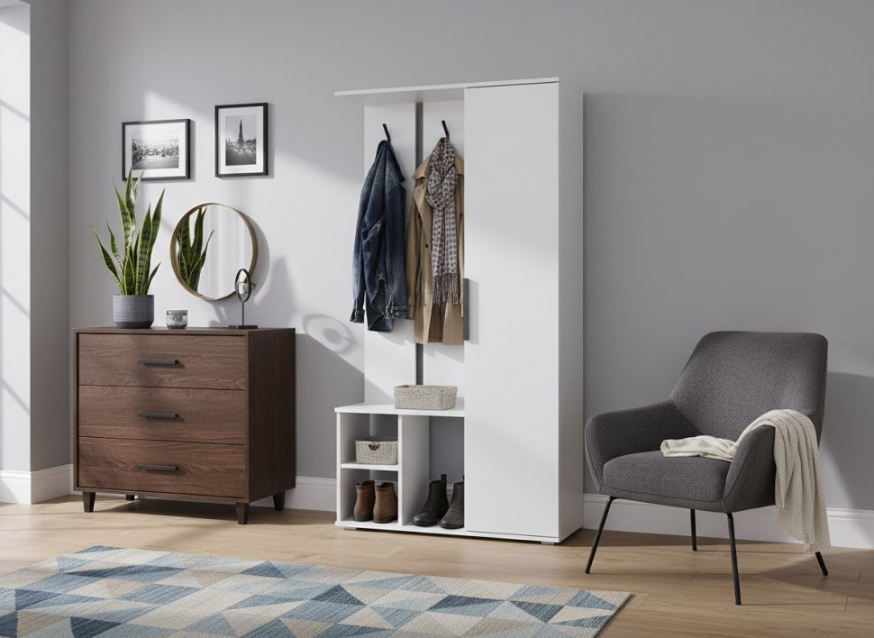 Шкаф комбинированный Кармен-1 Белый