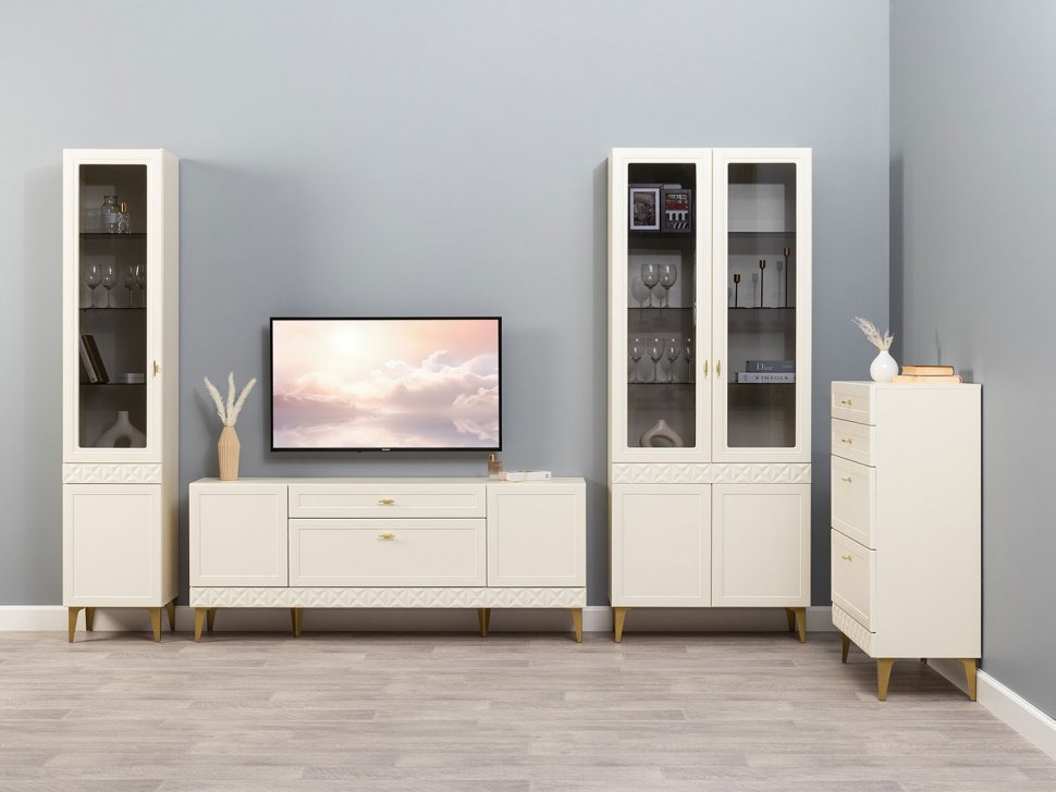 Марион шкаф-витрина 16.397.01 Слоновая кость