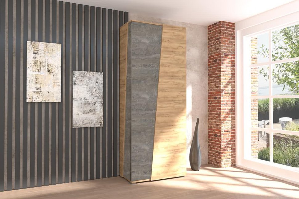 Аллегро 10 шкаф / Дуб Крафт золотой/Камень темный