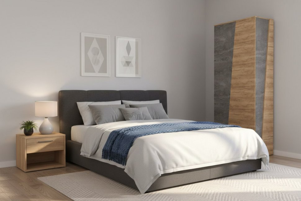 Аллегро 10 шкаф / Дуб Крафт золотой/Камень темный