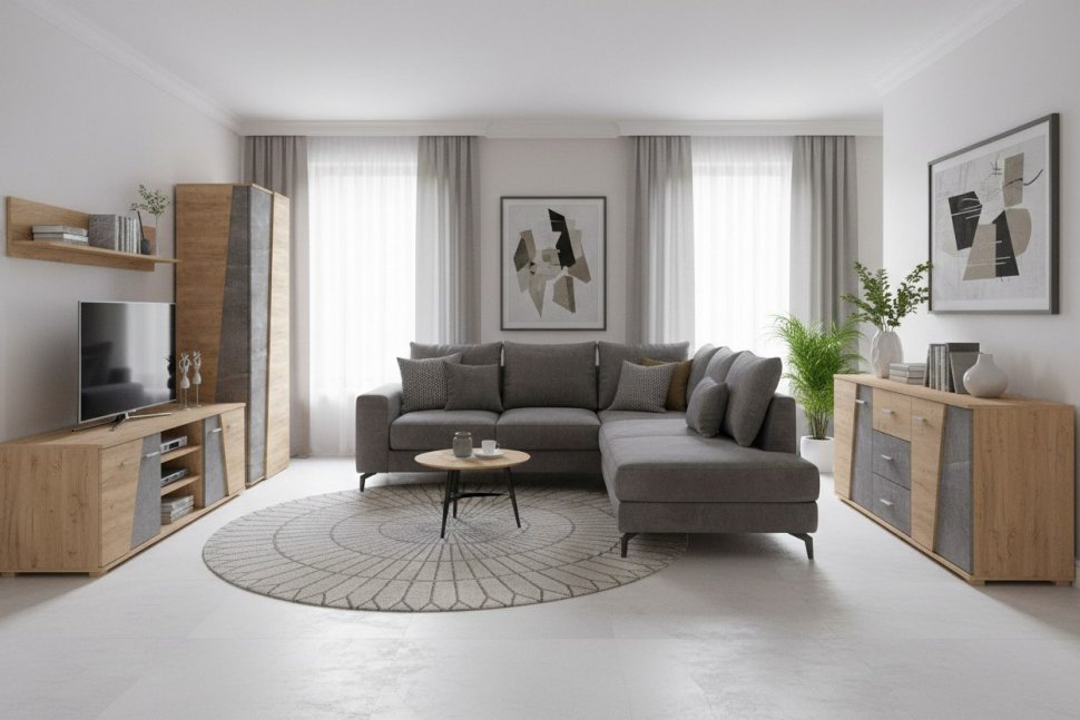 Аллегро 10 шкаф / Дуб Крафт золотой/Камень темный