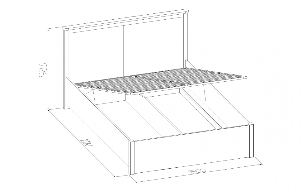 Кровать 140х200 Sherlock 43.2 (Глазов) с подъемным механизмом Ясень Анкор Темный